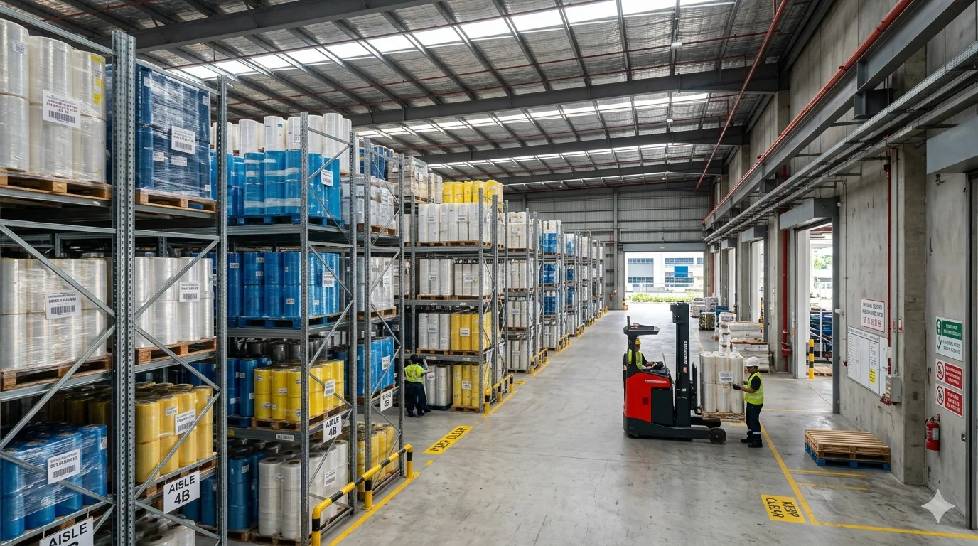 Industrial packaging film rolls